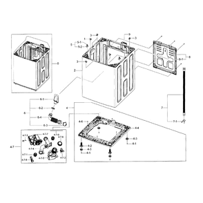 Frame Assembly Diagram and Parts List for WA45H7000AW A2-0002 Samsung Washer