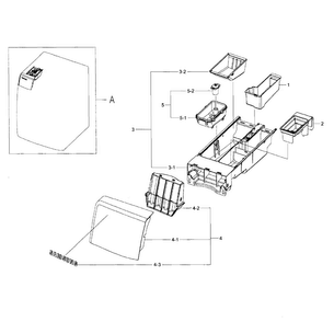 Drawer Diagram and Parts List for WF393BTPAWR A1-0000 Samsung Washer