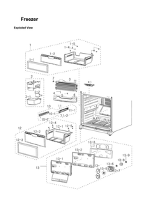 Freezer Parts Diagram and Parts List for RB195ABBP XAA-00 Samsung Refrigerator