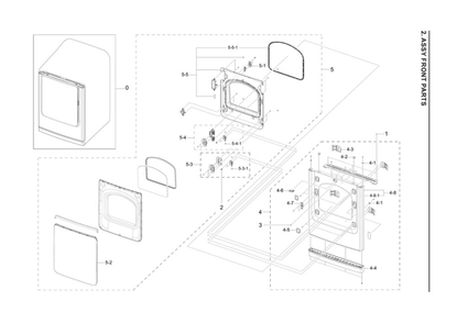 Part Location Diagram of DC97-22934E Samsung Assy frame front-semi