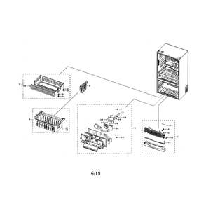 Freezer Diagram and Parts List for RF22NPEDBSR AA-01 Samsung Refrigerator