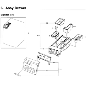 Drawer Diagram and Parts List for WF350ANP XAA-0004 Samsung Washer