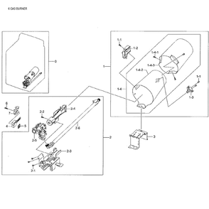 Gas Burner Diagram and Parts List for DV48H7400GW A2-01 Samsung Dryer