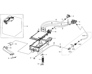 Housing Drawer Diagram and Parts List for WF393BTPARA A1-0000 Samsung Washer