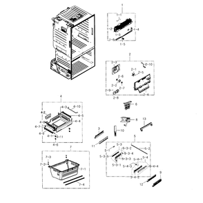 Freezer Diagram and Parts List for RF23HTEDBSR AA-0004 Samsung Refrigerator