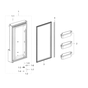 Freezer Door L Diagram and Parts List for RF32FMQDBSR AA-10 Samsung Refrigerator