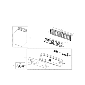 Control Panel Diagram and Parts List for DV5471AEP XAA-03 Samsung Dryer