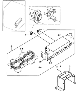 Heater Assy Diagram and Parts List for DV337AEG XAA-0000 Samsung Dryer