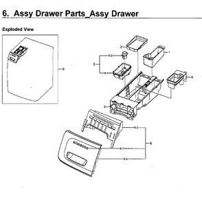 Drawer Diagram and Parts List for WF45M5500AP A5-0011 Samsung Washer