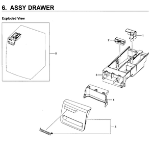 Drawer Assembly Diagram and Parts List for WF219ANW XAA-01 Samsung Washer