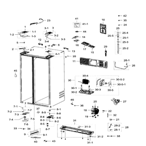 Cabinet Diagram and Parts List for RH30H9500SR AA-01 Samsung Refrigerator