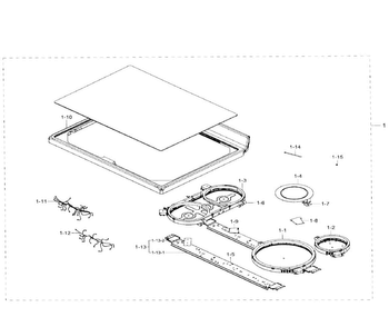 Cook Top Diagram and Parts List for NE59J7850WG AA-0004 Samsung Range