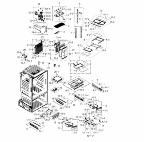 Fridge Diagram and Parts List for RF23HCEDBSR AA-0002 Samsung Refrigerator