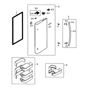 Refrigerator Door R Diagram and Parts List for RF23HCEDBBC AA-0001 Samsung Refrigerator