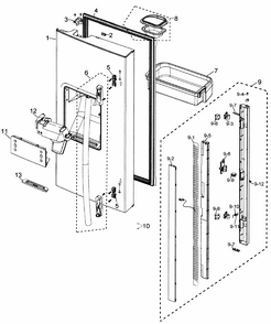 Part Location Diagram of DA97-07286J Samsung Dispenser Cover