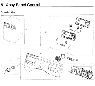 Control Panel Diagram and Parts List for WF350ANP XAA-0004 Samsung Washer