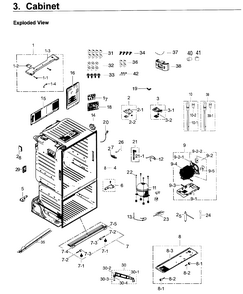 Cabinet Diagram and Parts List for RF263TEAEWW AA-0002 Samsung Refrigerator