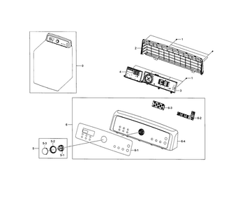 Control Panel Diagram and Parts List for DV5471AEW XAA-0003 Samsung Dryer