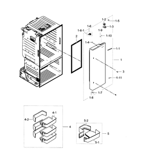 Fridge Door R Diagram and Parts List for RF263TEAEBC AA-02 Samsung Refrigerator