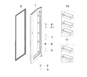 Part Location Diagram of DA91-04327A Samsung Door Assembly Right
