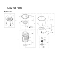 Tub Parts Assembly Diagram and Parts List for WA45H7000AW AA-11 Samsung Washer