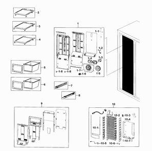 Freezer Diagram and Parts List for RS267TDWP XAA-0000 Samsung Refrigerator