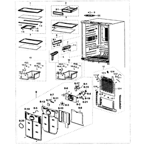 Refrigerator Diagram and Parts List for RF217ABWP XAA-0000 Samsung Refrigerator