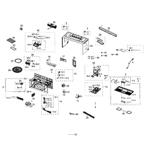Main Section Diagram and Parts List for ME21F606MJT AA-01 Samsung Microwave