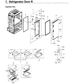 Part Location Diagram of DA82-03048Z Samsung Packing Door Assembly (Outer)