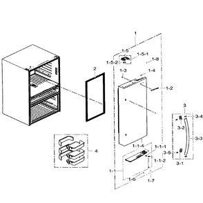 Right Door Diagram and Parts List for RF31FMEDBWW AA-06 Samsung Refrigerator
