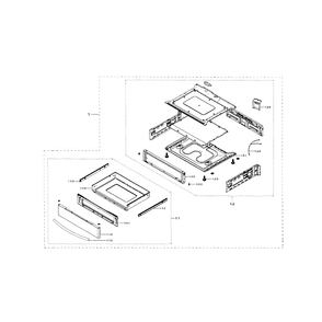Drawer Assembly Diagram and Parts List for NE58H9950WS AA-00 Samsung Range