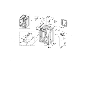 Frame And Cover Diagram and Parts List for WF338AAW XAA-01 Samsung Washer