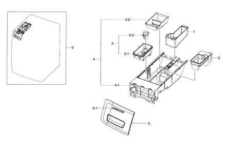 Drawer Diagram and Parts List for WF56H9110CW A2-0000 Samsung Washer