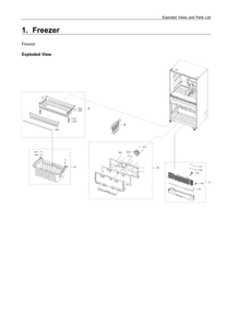 Freezer Parts Diagram and Parts List for RF24R7201SR AA-01 Samsung Refrigerator