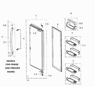 Part Location Diagram of DA97-12054B Samsung Assembly - Handle Bar
