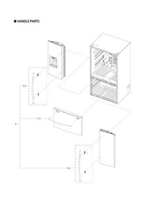 Handle Parts Diagram and Parts List for RF28T5021SG AA-00 Samsung Refrigerator