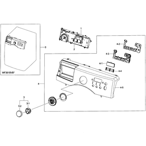 Control Panel Diagram and Parts List for WF365BTBGWR A2-01 Samsung Washer