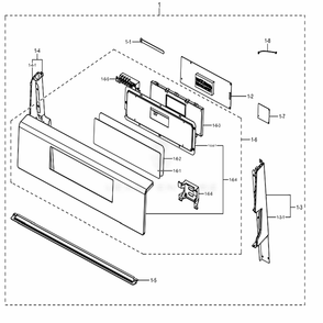 Assembly Control Box Diagram and Parts List for NX58J5600SG (AA)(0001) Samsung Range