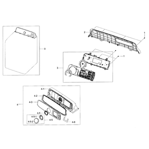 Control Panel Diagram and Parts List for DV52J8700EW A2-0000 Samsung Dryer