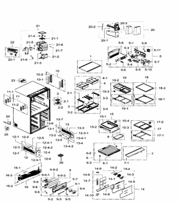 Part Location Diagram of DA97-14474D Samsung Ice Bucket Container Assembly