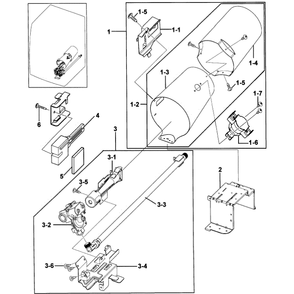 Heater Diagram and Parts List for DV218AGB XAA-0000 Samsung Dryer