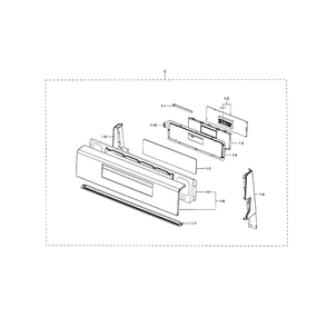 Control Panel Diagram and Parts List for NX583G0VBWW AA-01 Samsung Range