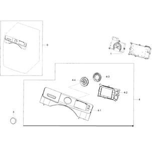 Control Panel Diagram and Parts List for WF45H6300AW A2-0000 Samsung Washer