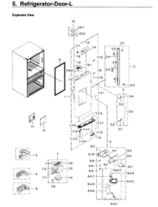 Fridge Door L Diagram and Parts List for RF22KREDBSG AA-0001 Samsung Refrigerator