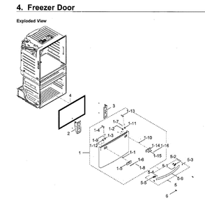 Freezer Door Diagram and Parts List for RF265BEAESR AA-0000 Samsung Refrigerator