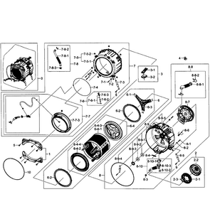 Drum Assy Diagram and Parts List for WF501ANW XAA-0003 Samsung Washer