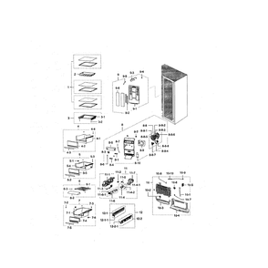 Refrigerator Section Diagram and Parts List for RSG307AARS XAA-0000 Samsung Refrigerator
