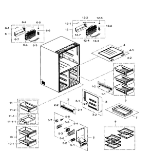 Freezer Diagram and Parts List for RF34H9960S4 AA-04 Samsung Refrigerator
