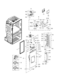 Left Door Diagram and Parts List for RF28JBEDBSG AA-0006 Samsung Refrigerator