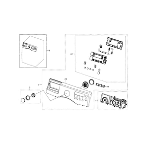Control Panel Diagram and Parts List for WF330ANB XAA-05 Samsung Washer